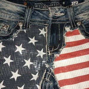 Miss Me American Flag Denim Shorts Brand New In Bag Size 25